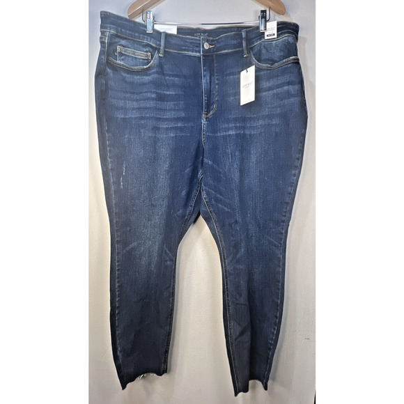 JUDY BLUE Women's Jeans Sz 24W BLUE Mid Rise Skinny Fit Stretch Dark Stone NWT - Picture 1 of 14